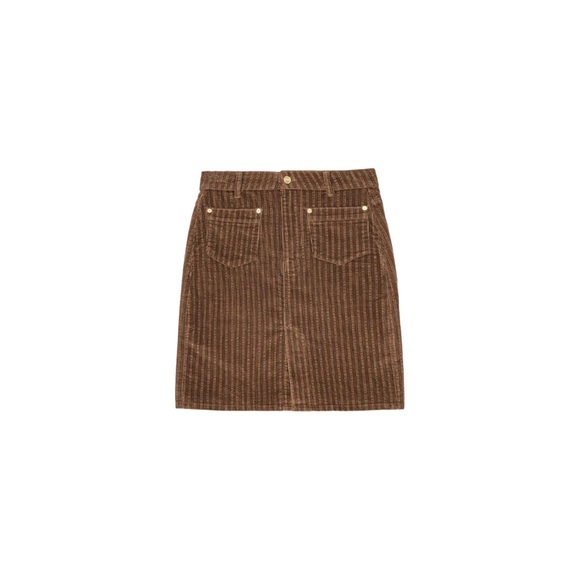 Ganni Dresses & Skirts - GANNI Brown Stretch Corduroy Mini Skirt Organic Cotton Size 38